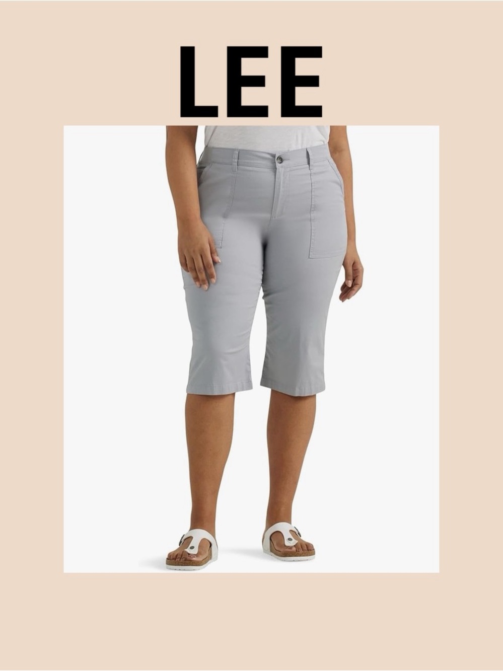 Lee Ultra Lux Comfort Flex Skimmer Utility Capris Size 14M NWT - Picture 1 of 12